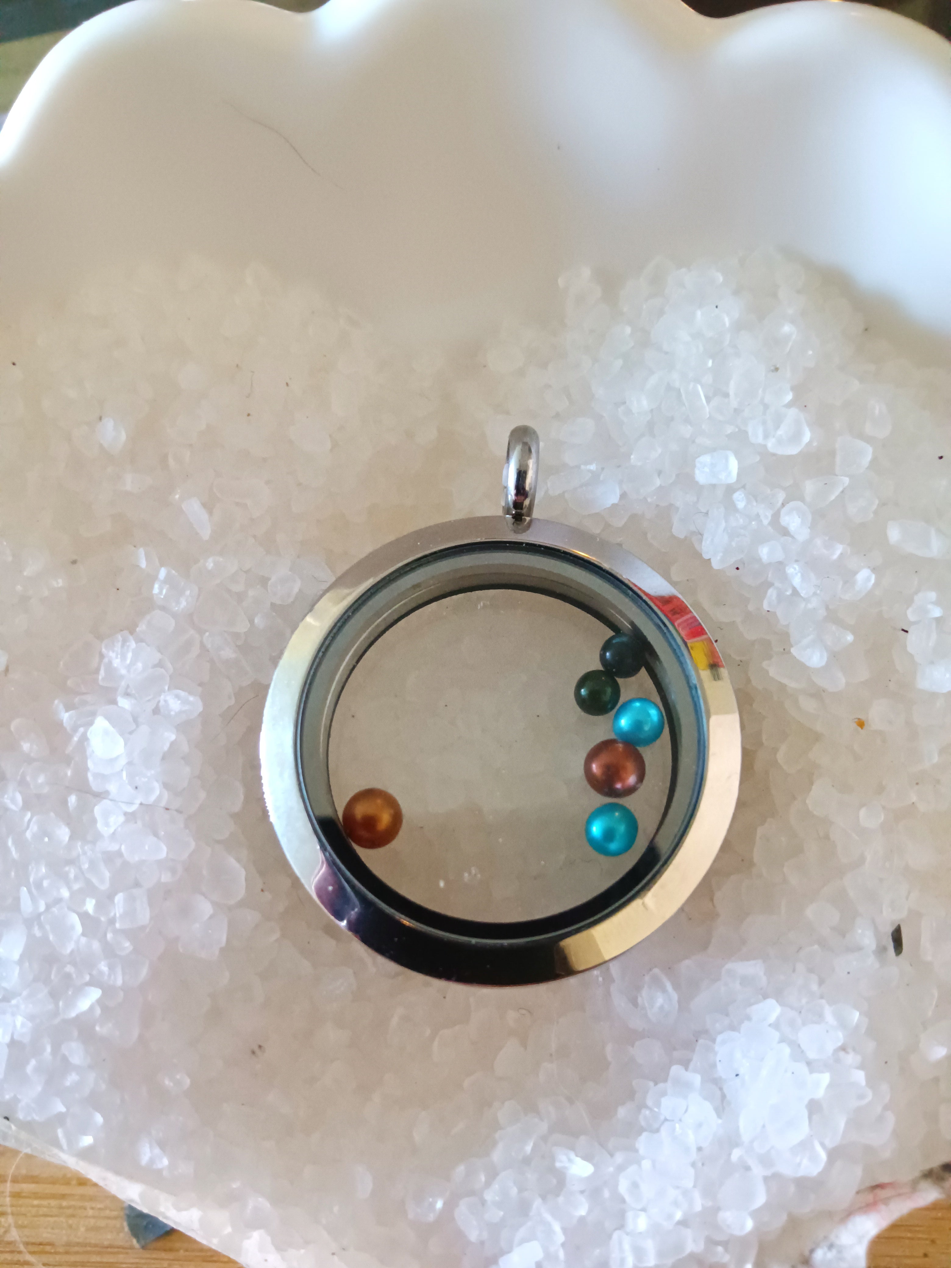 Silver Plated Mini Pearl and Charm Locket
