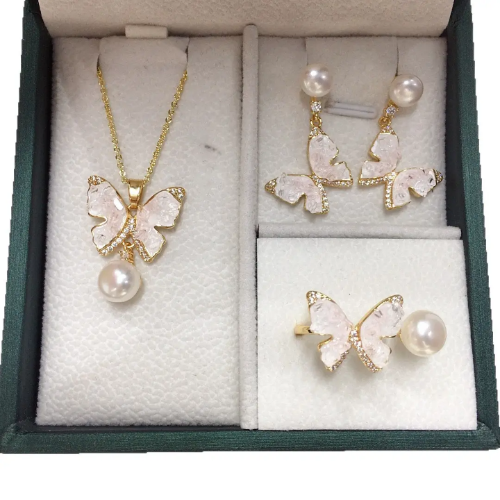 Gold plated butterfly necklace