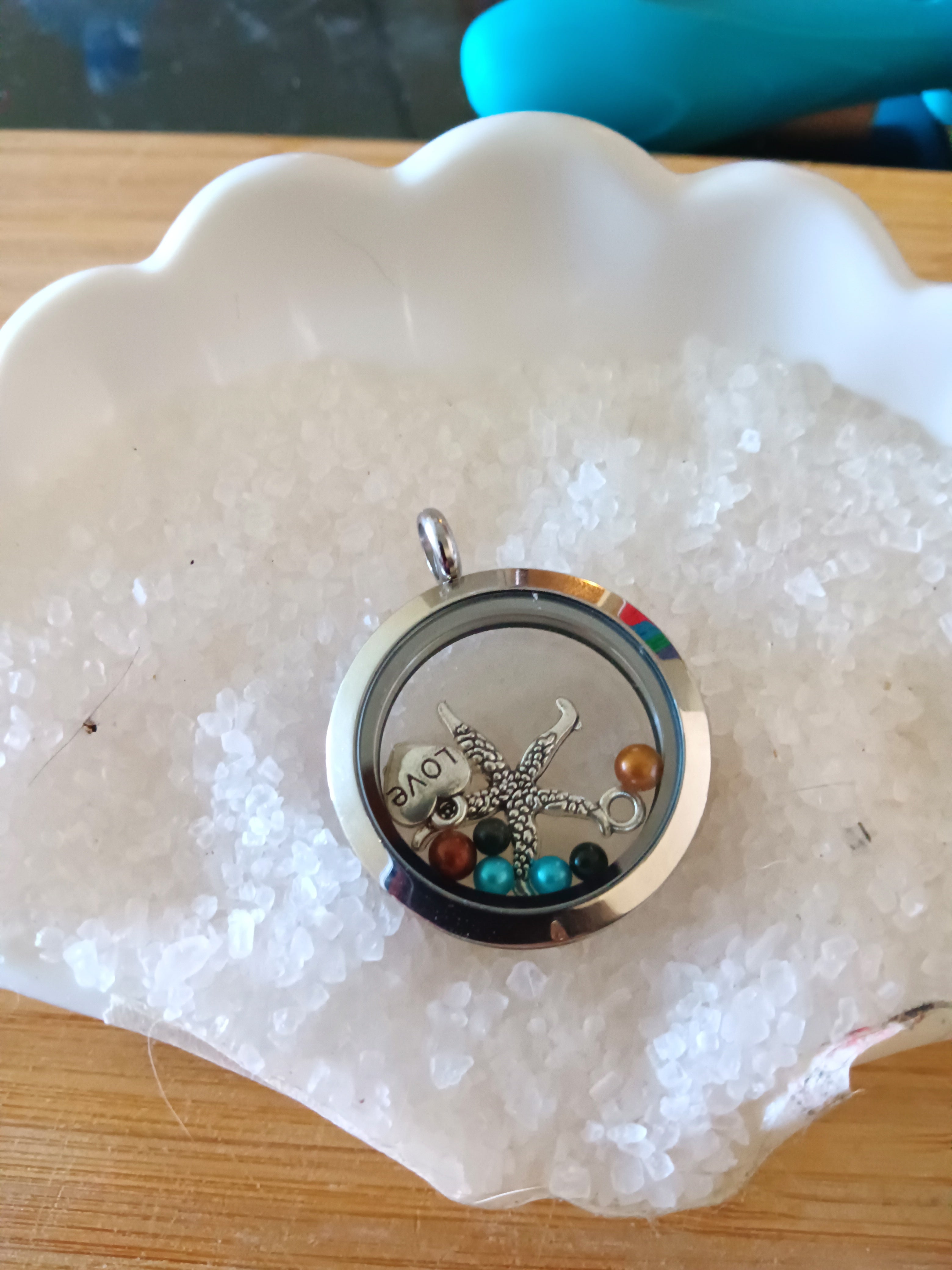 Silver Plated Mini Pearl and Charm Locket